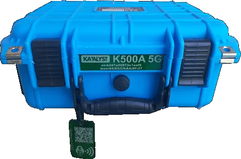 Exterior of a blue DigiNav 5GIRL Katalyst Spark 500A case