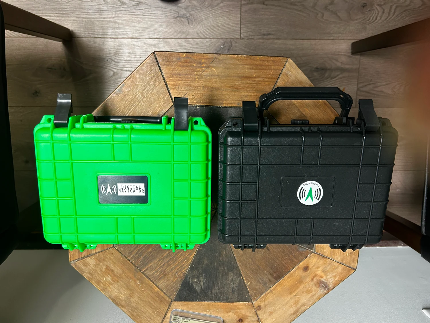 Actual green and black 5GIRL Micro cases photographed together