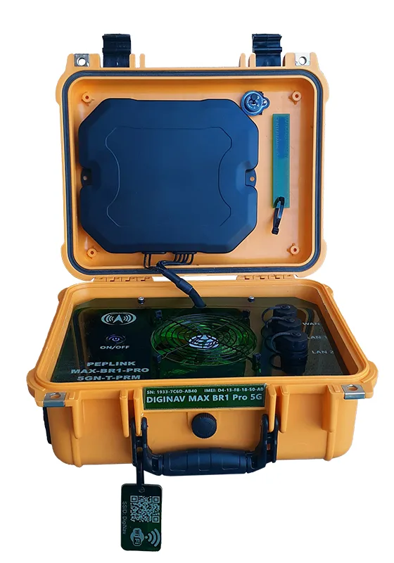 Peplink MAX BR1 Pro 5G installed in a Digital Navigator BYOND case