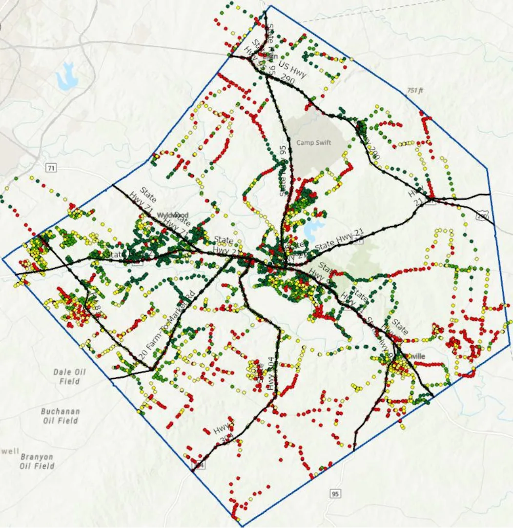 Original published cellular survey sampling points map