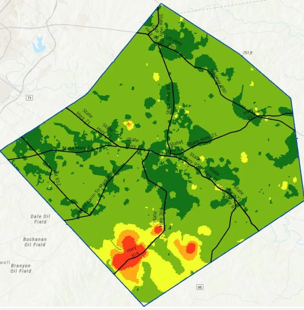 Published wireless latency spatial map