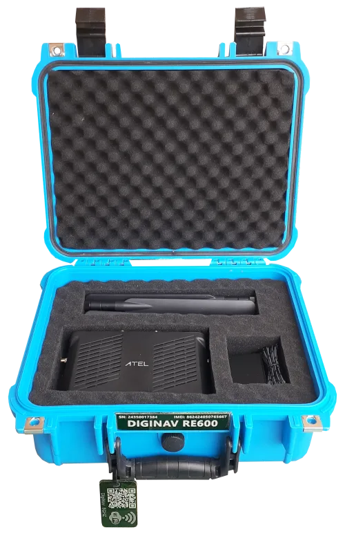 Actual ATEL RE600 transit case with custom-cut foam interior